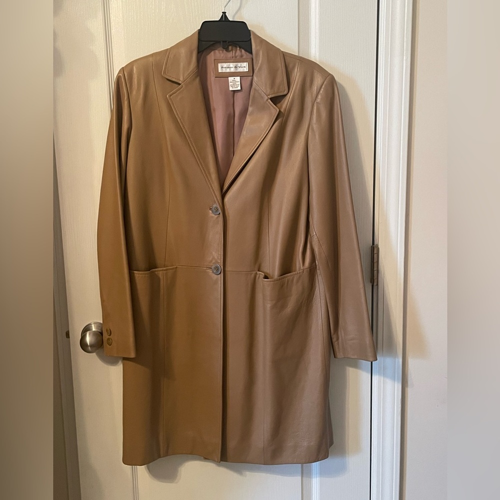 Preston & York Elegant Tan Genuine Lamb skin Coat Medium